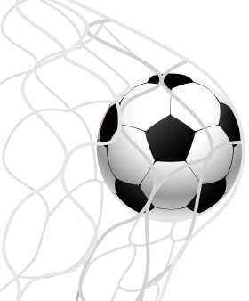 Classic Soccer Ball Nestled in Goal Net Clipart Illustration Design
