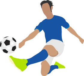 Dynamic Soccer Player Clipart Illustration of Intense Kicking Motion