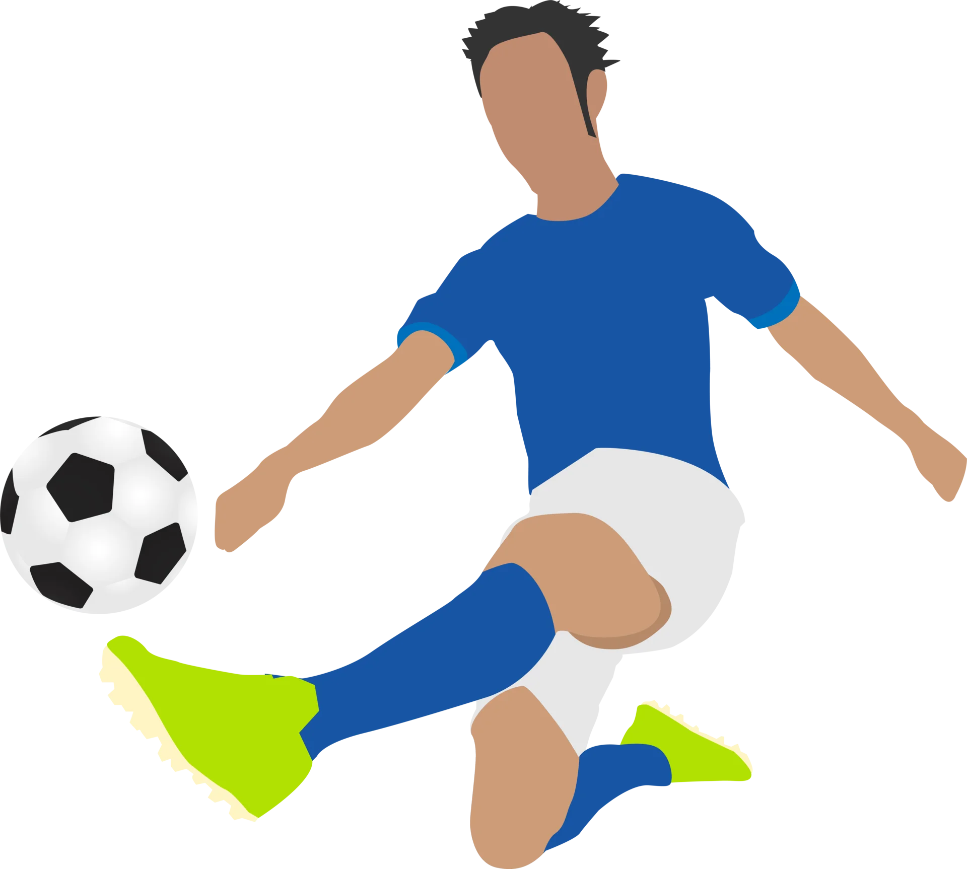 Dynamic Soccer Player Clipart Illustration of Intense Kicking Motion