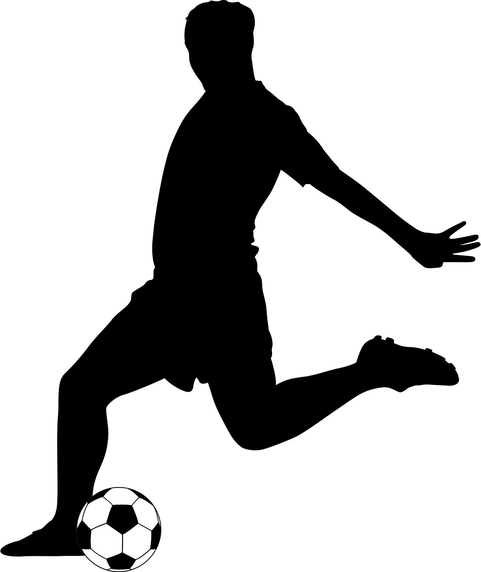 Dynamic Soccer Player Silhouette Clipart - Capturing the Essence of Football Motion
