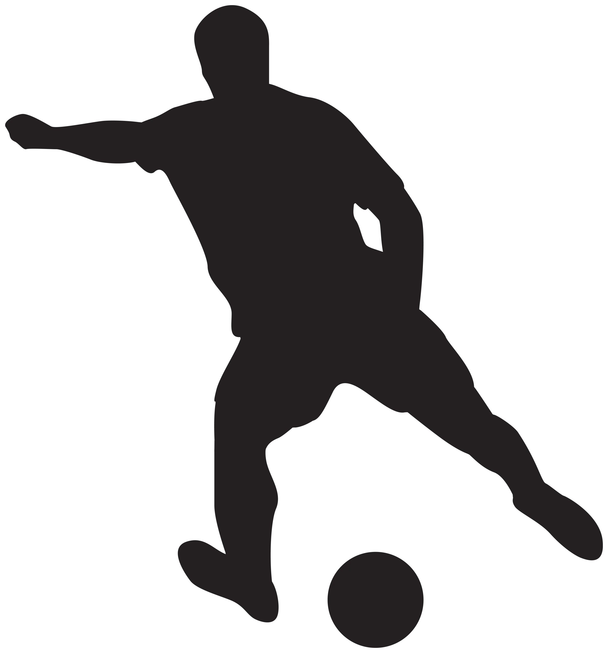 Dynamic Soccer Player Silhouette Clipart - Football Action Pose Graphic Design