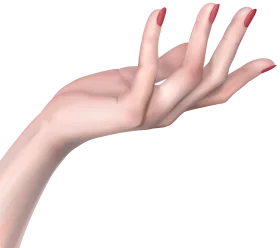 Elegant Feminine Hand Clipart with Delicate Red Manicured Nails