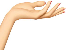 Elegant Skin-Toned Hand Gesture Clipart with Soft Curved Pose and Gentle Nail Color
