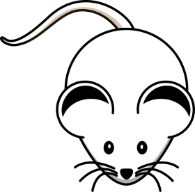 Minimalist Black and White Cute Mouse Clipart with Simple Line Design