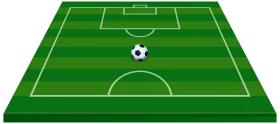 Minimalist Soccer Field Clipart with Football Positioned at Center Circle