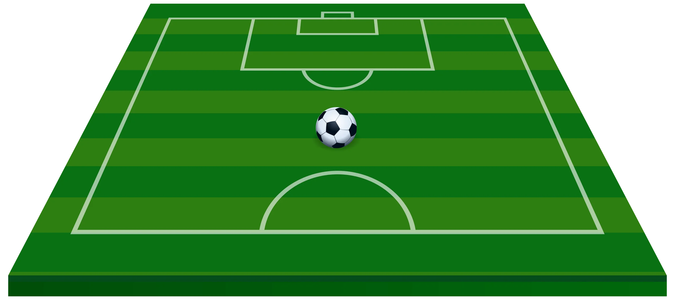 Minimalist Soccer Field Clipart with Football Positioned at Center Circle
