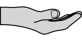Open Palm Hand Gesture Clipart: Simple Minimalist Graphic Illustration