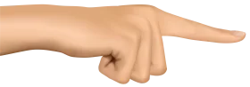 Realistic Human Hand Pointing Finger Gesture Minimalist Clipart Design