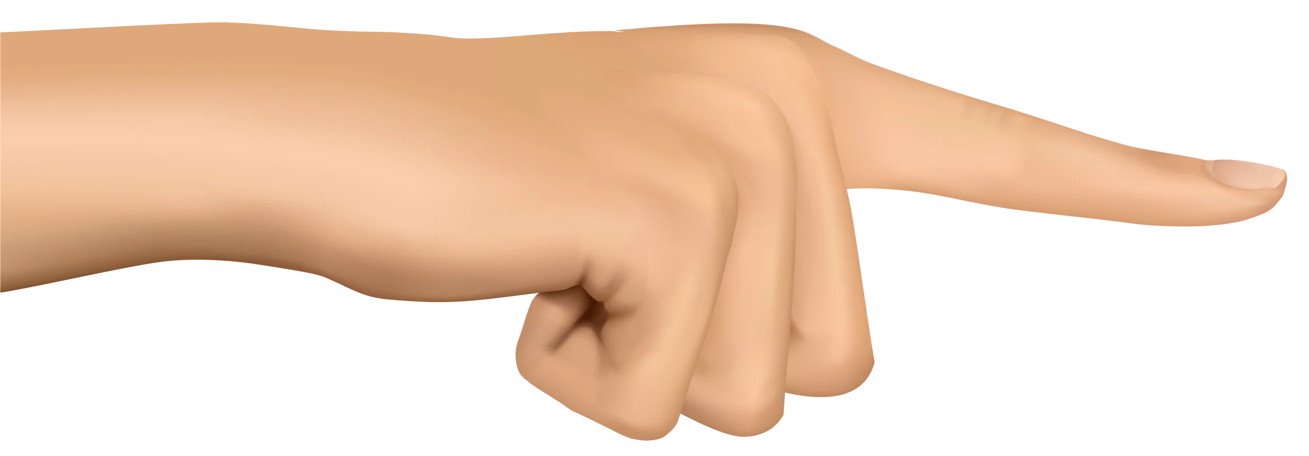 Realistic Human Hand Pointing Finger Gesture Minimalist Clipart Design