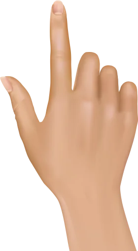 Realistic Human Hand Pointing Finger Neutral Skin Tone Clipart Illustration