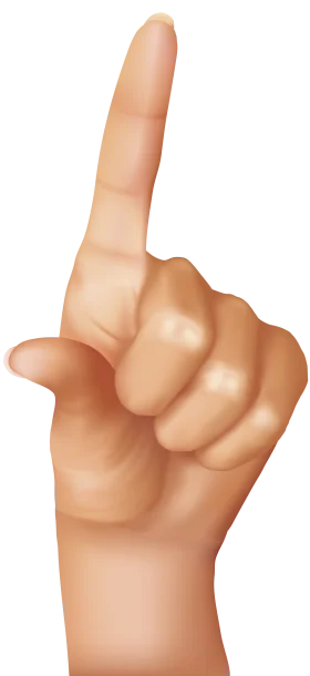 Realistic Index Finger Pointing Upward Hand Gesture Clipart Illustration