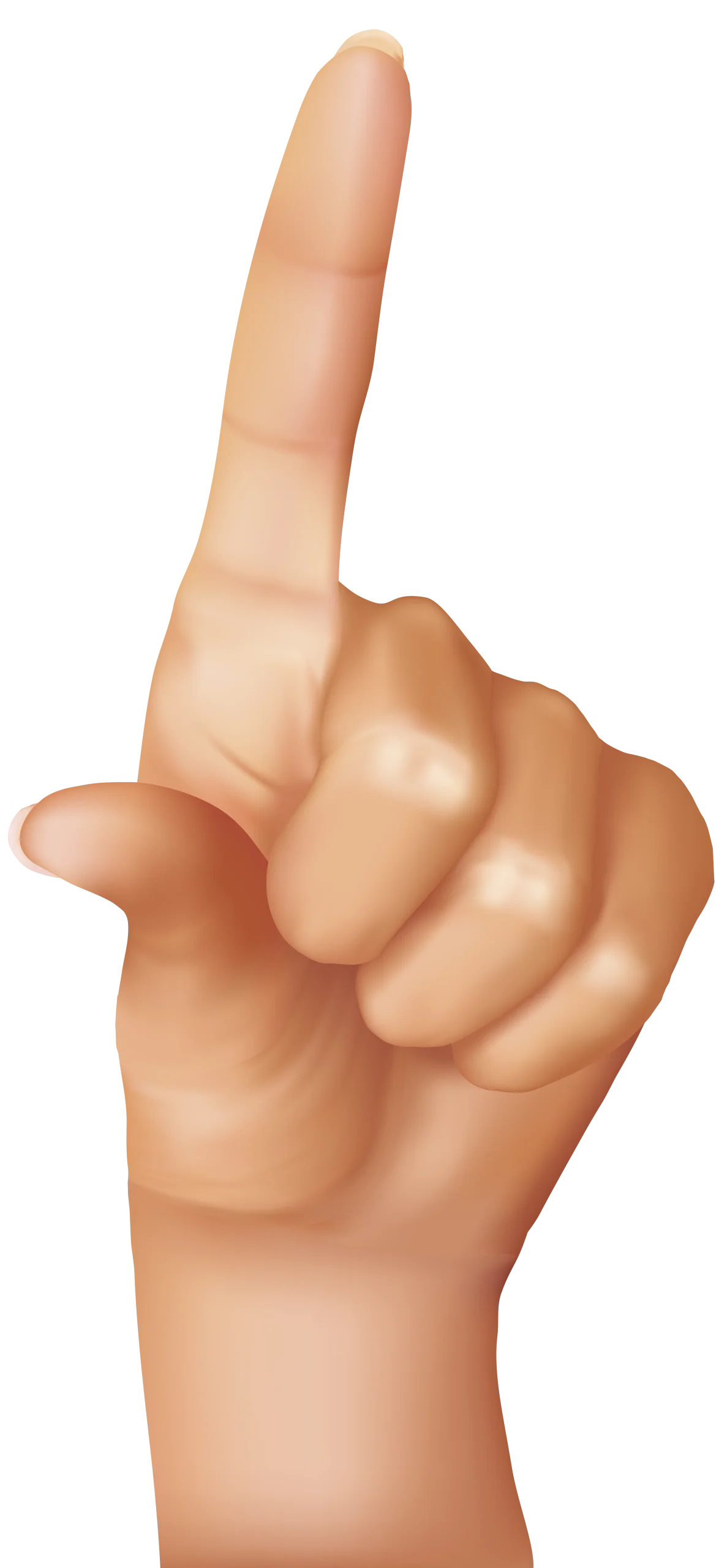 Realistic Index Finger Pointing Upward Hand Gesture Clipart Illustration