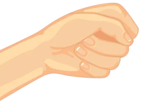 Realistic Peach-Toned Closed Fist Hand Gesture Minimalist Clipart Design
