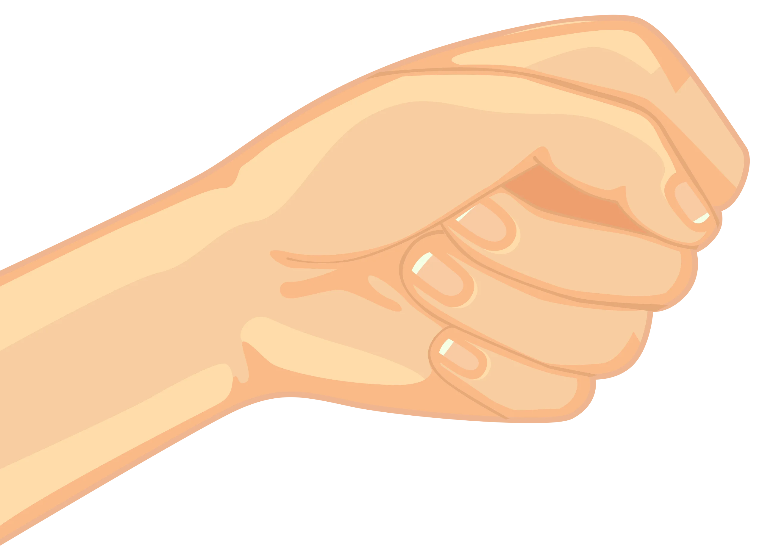 Realistic Peach-Toned Closed Fist Hand Gesture Minimalist Clipart Design