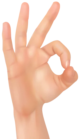 Realistic Skin-Toned Hand Gesture Clipart Showing Classic Okay Symbol
