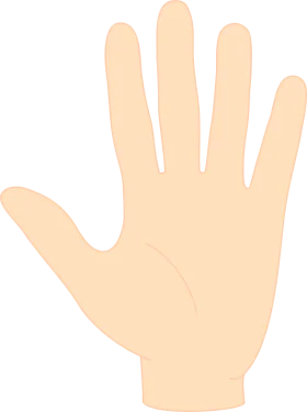 Simple Open Palm Hand Gesture Minimalist Clipart Illustration Design
