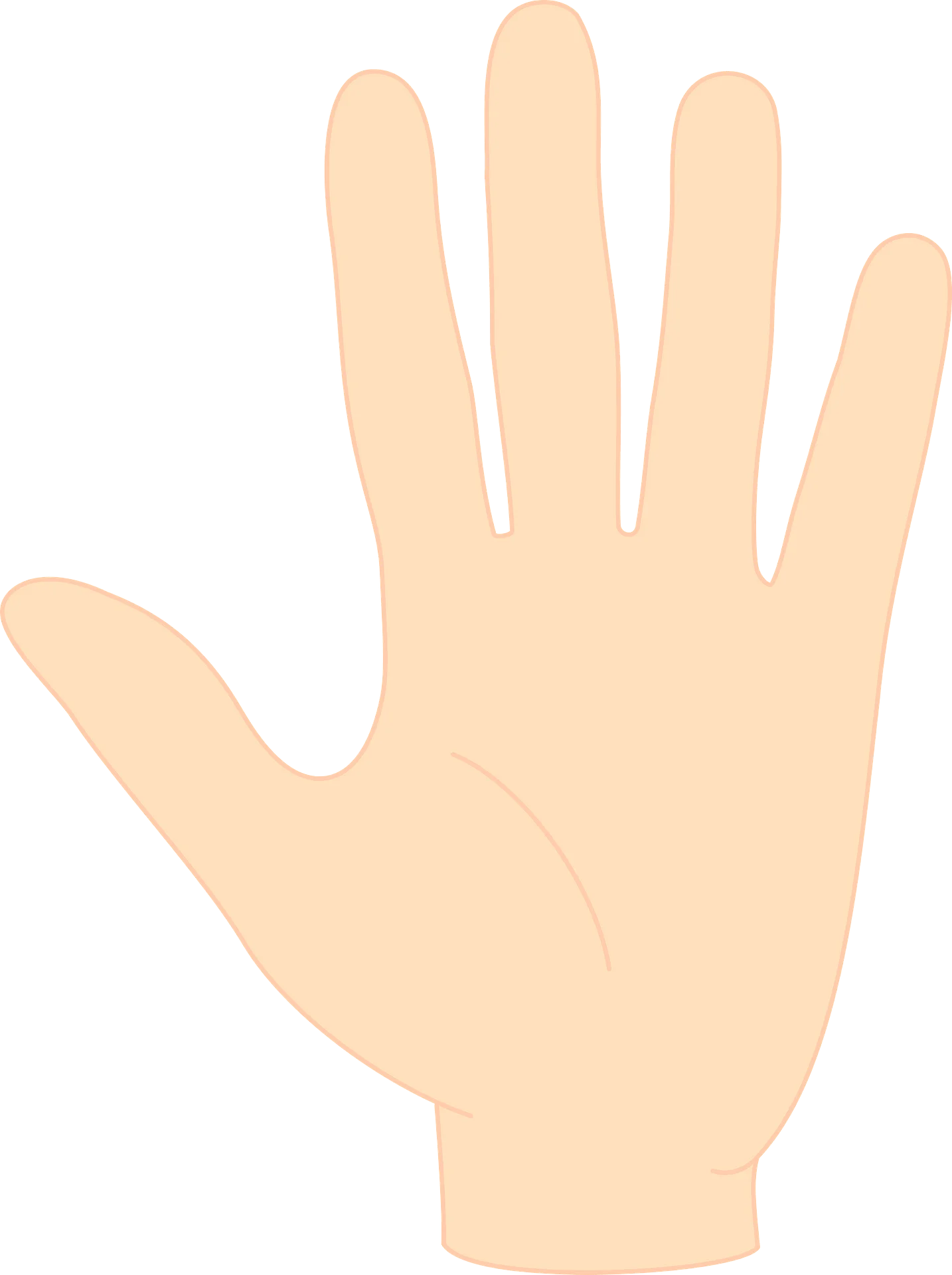 Simple Open Palm Hand Gesture Minimalist Clipart Illustration Design