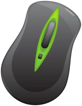 Sleek Ergonomic Computer Mouse Clipart with Modern Green Accent Design