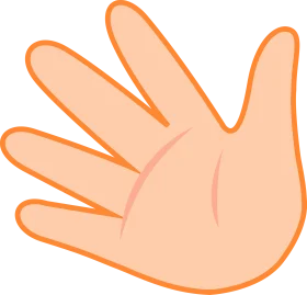Stylized Peach-Toned Open Palm Hand Gesture Clipart Illustration