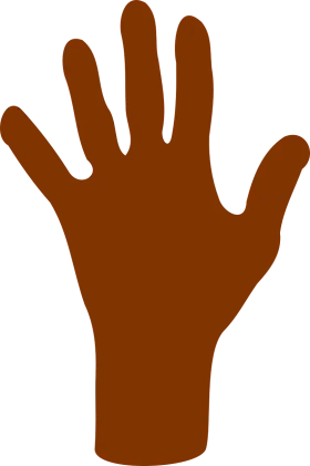Warm Brown Silhouette Hand Clipart Vector Graphic Design Element