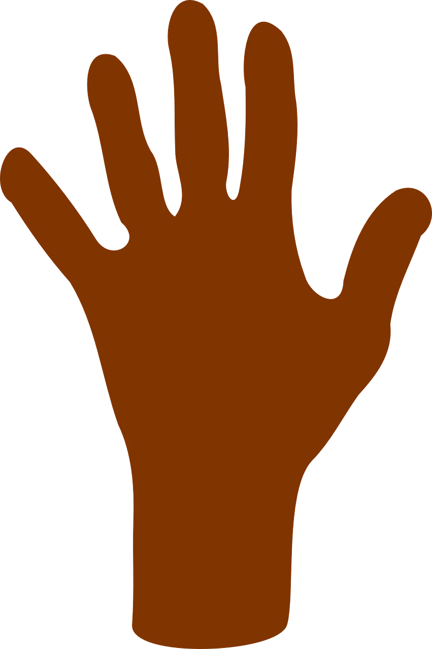 Warm Brown Silhouette Hand Clipart Vector Graphic Design Element