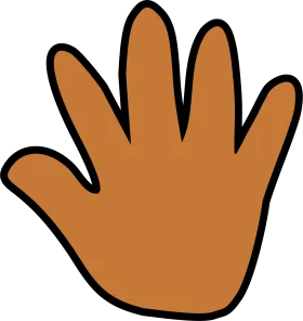 Warm Terracotta Hand Silhouette Clipart: A Simple Stylized Gesture