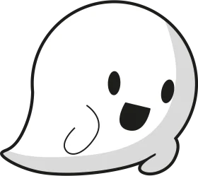 Adorable Ghostly Friend: Cute Cartoon Ghost Clipart with Playful Expression