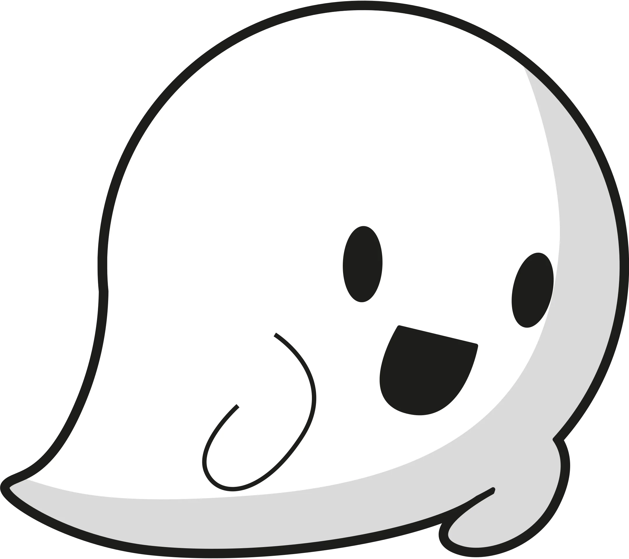 Adorable Ghostly Friend: Cute Cartoon Ghost Clipart with Playful Expression