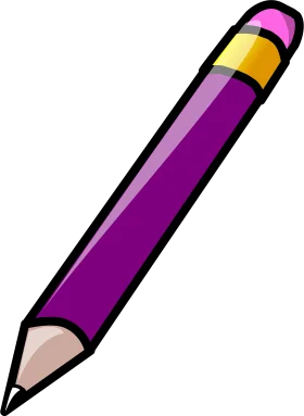 Bold Purple and Yellow Graphic Pencil Clipart Design for Creative Projects
