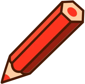 Bold Red Geometric Pencil Clipart Illustration for Creative Design Projects