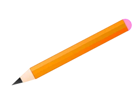 Bright Orange Graphite Drawing Tool Pencil Clipart for Creative Projects