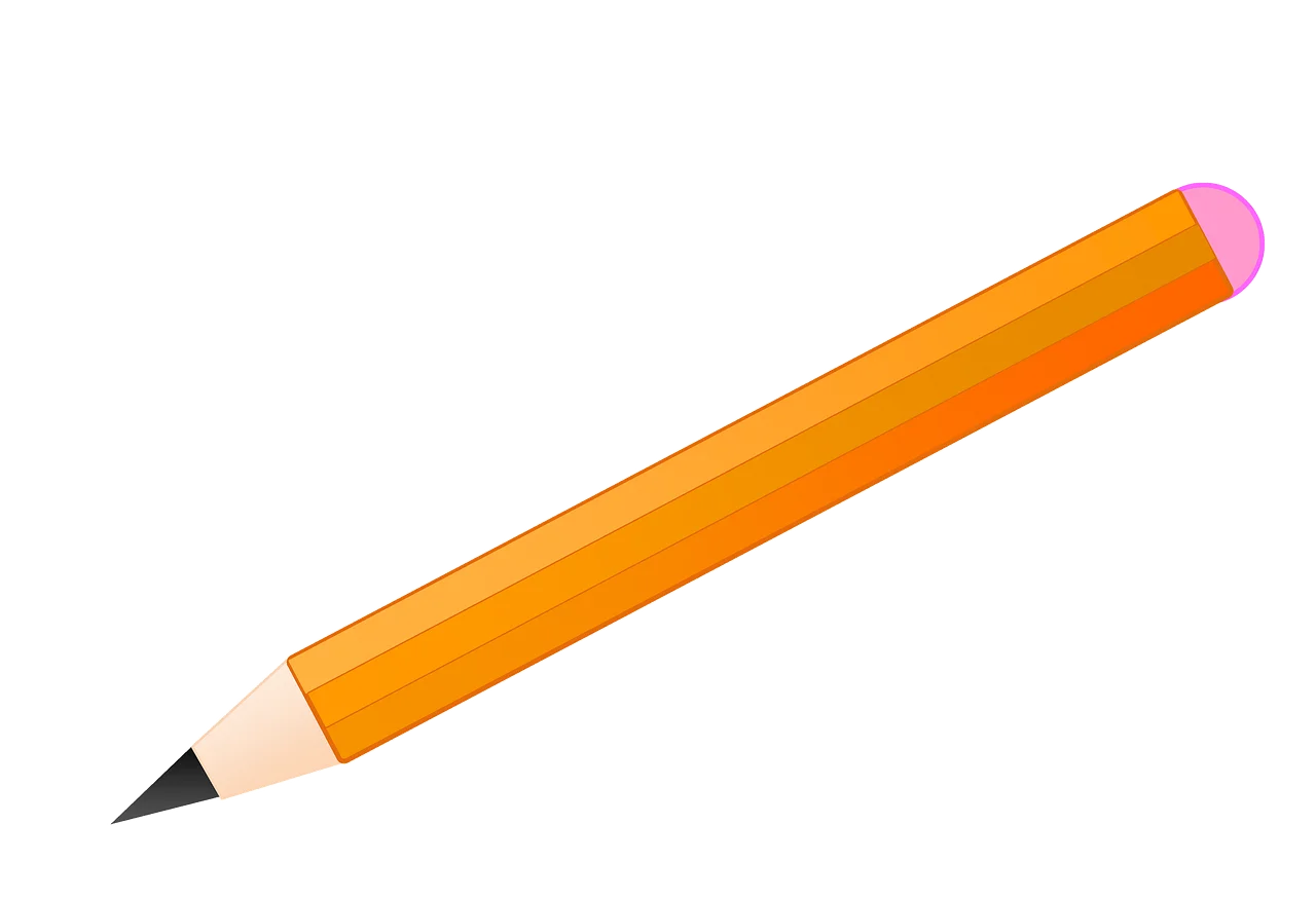Bright Orange Graphite Drawing Tool Pencil Clipart for Creative Projects