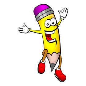 Cheerful Cartoon Pencil Clipart with Playful Personality and Energetic Pose