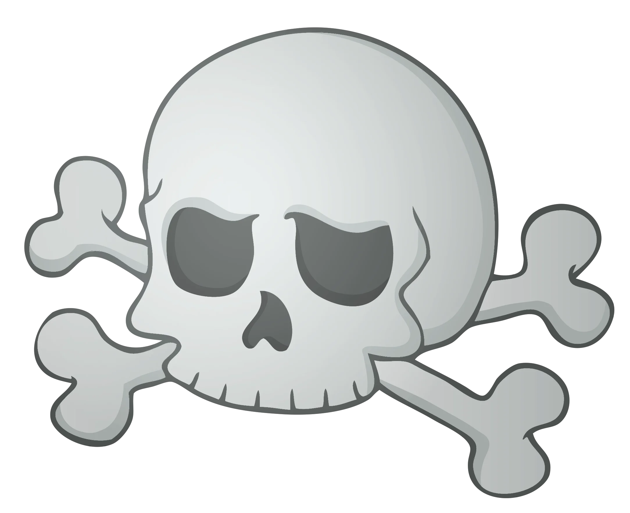 Classic Gray and White Pirate Skull and Crossbones Clipart Design