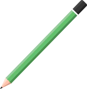 Classic Green Wooden Pencil Clipart Design for Creative Projects and Learning