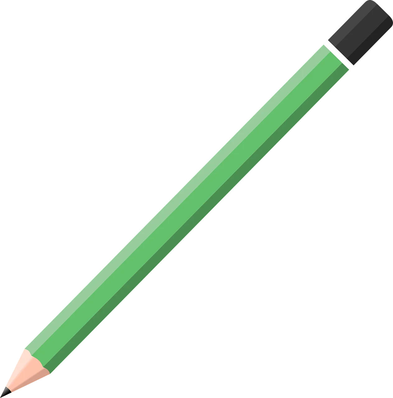 Classic Green Wooden Pencil Clipart Design for Creative Projects and Learning