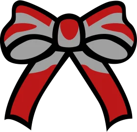 Classic Red and Gray Ribbon Bow Clipart Design for Creative Projects