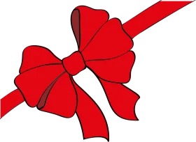 Classic Red Ribbon Bow Clipart: Elegant Decorative Graphic Design Element