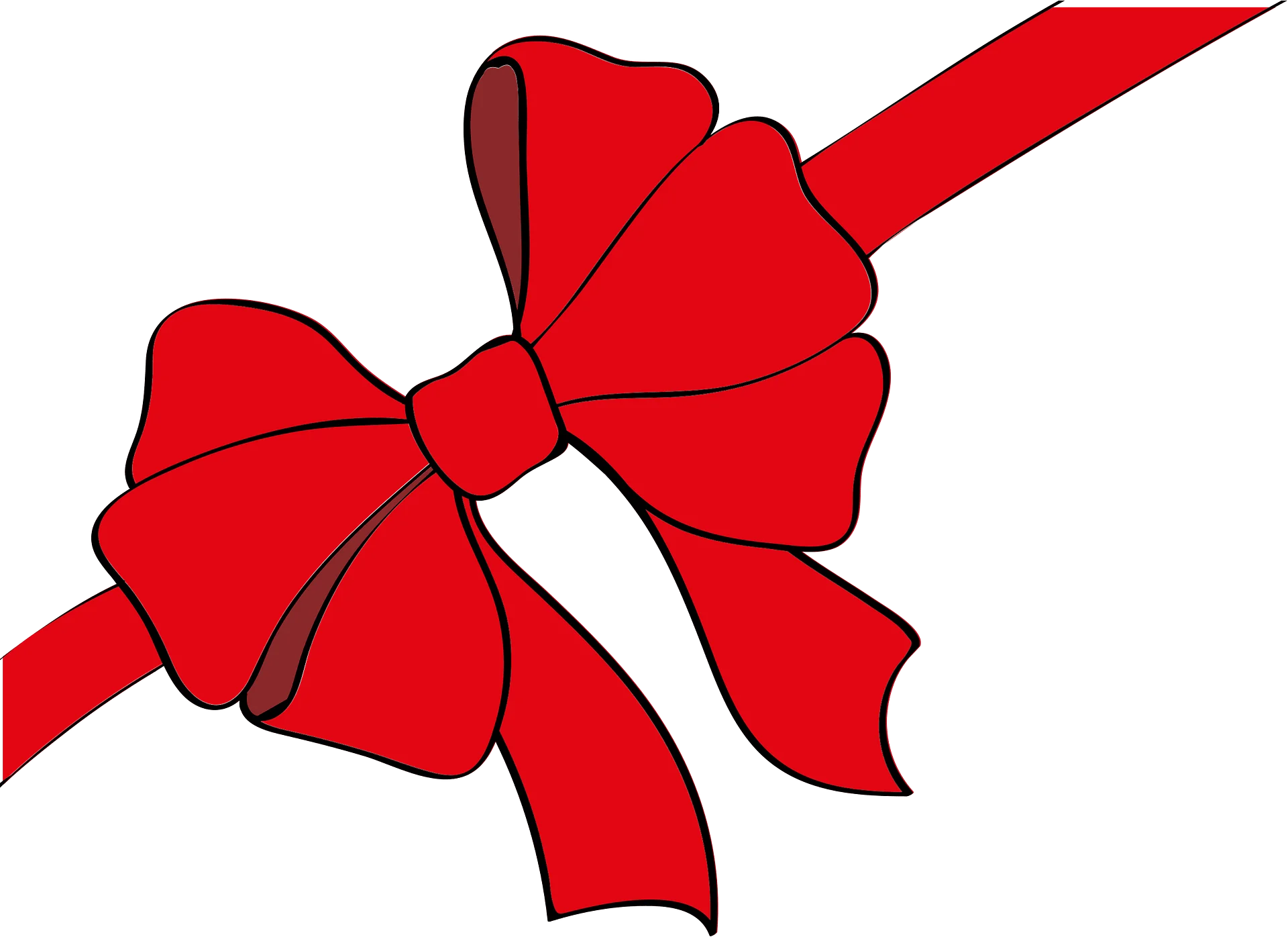 Classic Red Ribbon Bow Clipart: Elegant Decorative Graphic Design Element