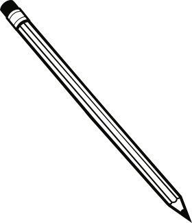 Classic Sharp Wooden Pencil Clipart with Detailed Line Rendering for Digital Design