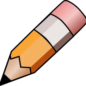 Classic Wooden Pencil Clipart Illustration with Sharpened Graphite Tip