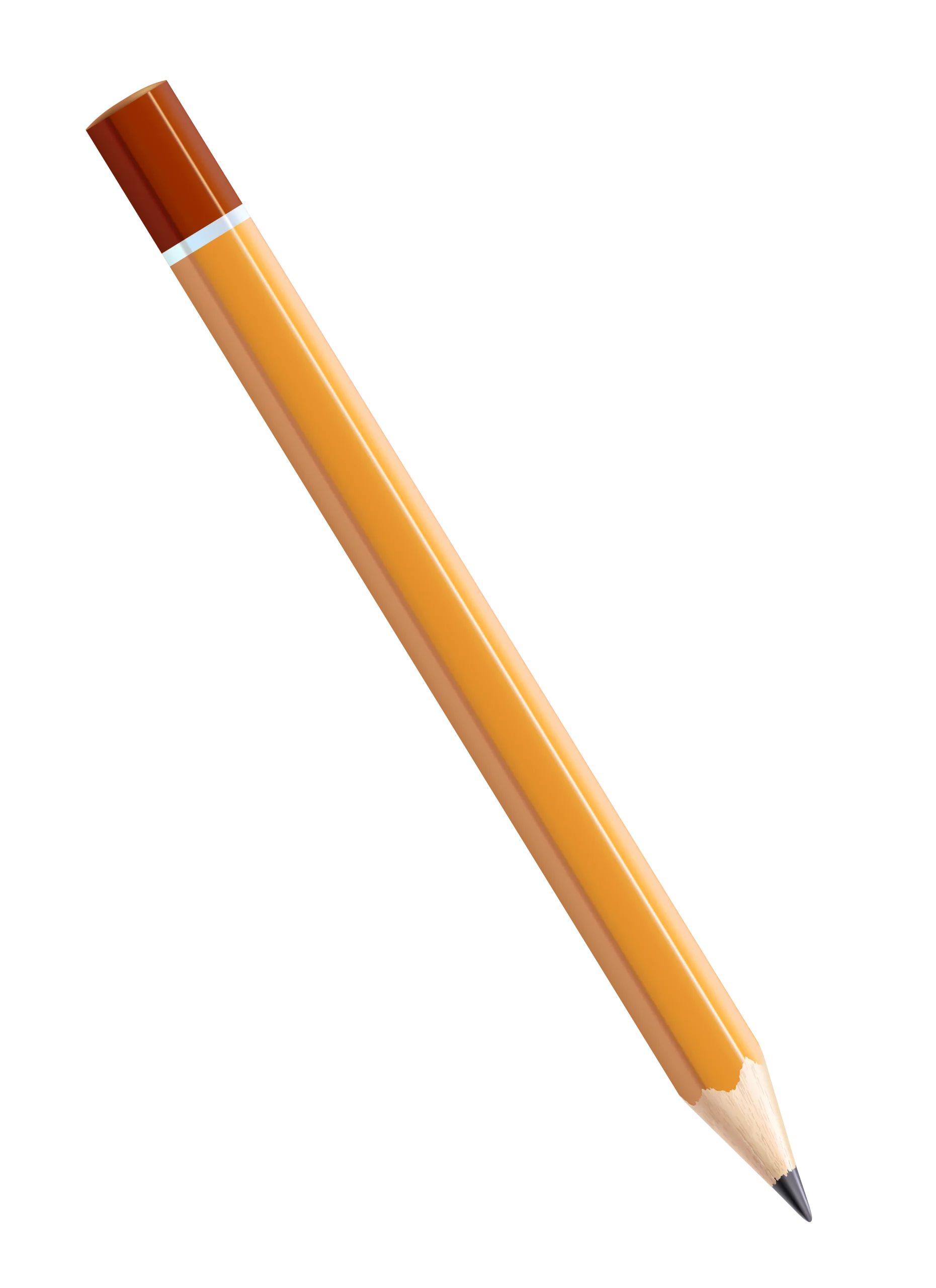 Classic Yellow Graphite Drawing Tool Realistic Pencil Clipart Illustration