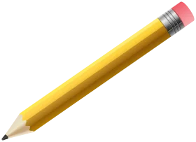 Classic Yellow No. 2 Pencil Clipart with Realistic Graphite Point and Eraser