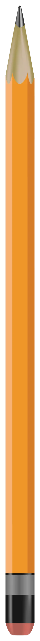 Classic Yellow No. 2 Pencil Clipart with Sharp Graphite Tip and Eraser