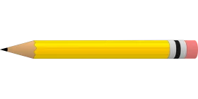 Classic Yellow No. 2 Pencil Clipart with Sharpened Graphite Point