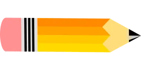 Classic Yellow Number 2 Pencil Clipart with Eraser and Stripes