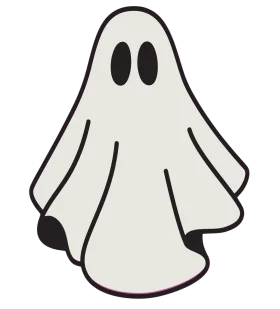 Cute Minimalist Classic Ghost Clipart Illustration with Simple Design