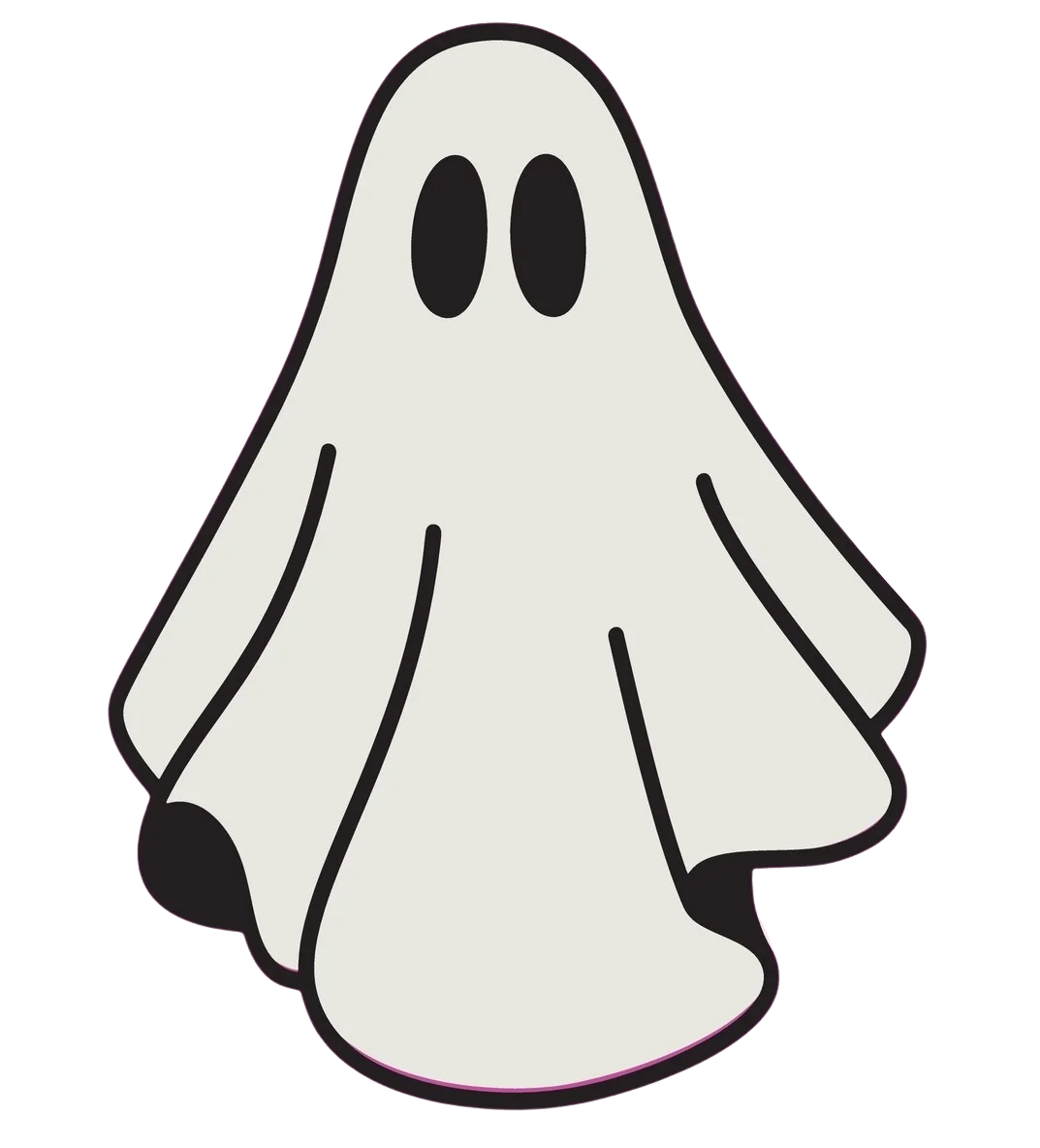 Cute Minimalist Classic Ghost Clipart Illustration with Simple Design
