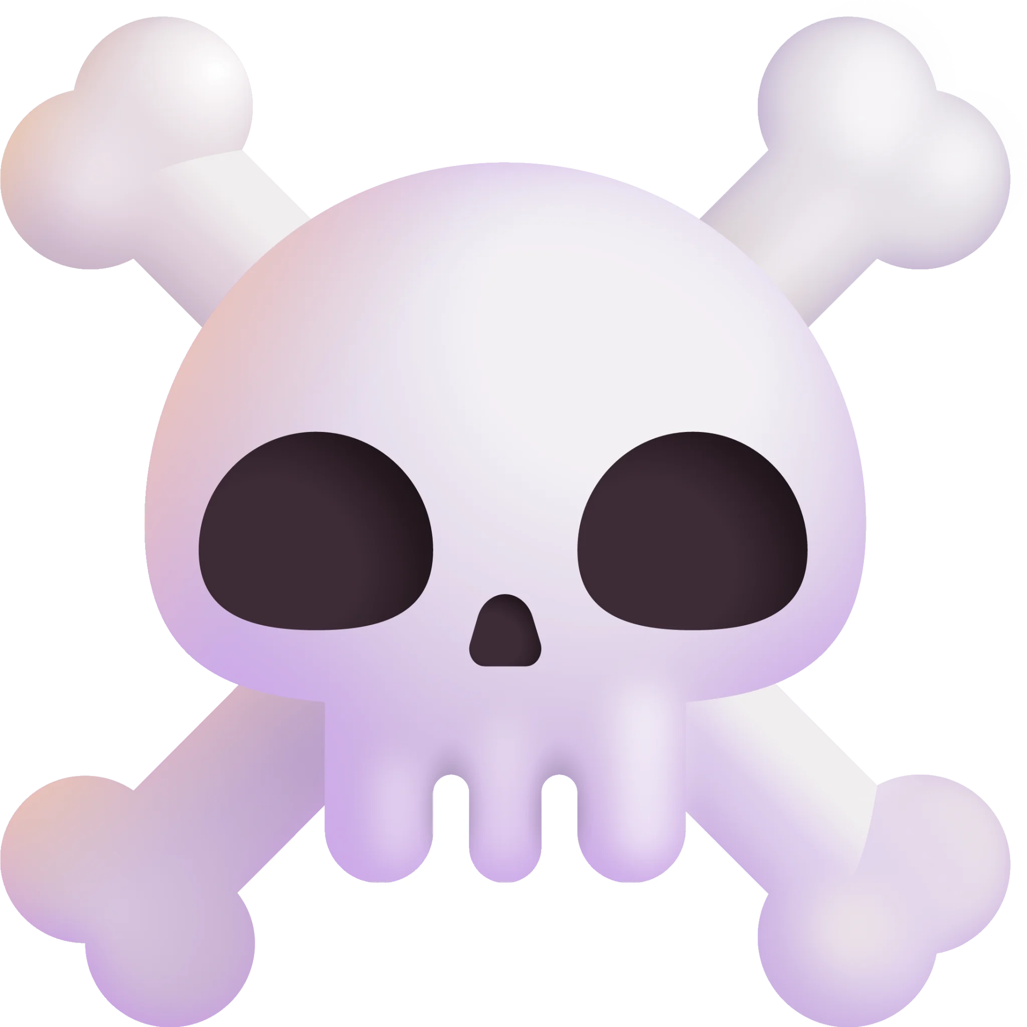 Cute Pastel Skull and Crossbones Cartoon Clipart Design with Soft Color Gradient