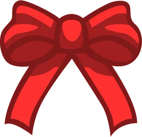 Elegant Crimson Bow Clipart: Festive Ribbon Graphic for Design Projects